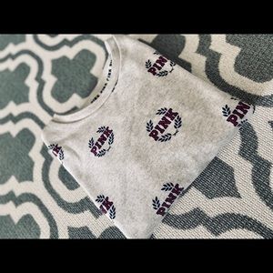 Pink pullover sweatshirt.